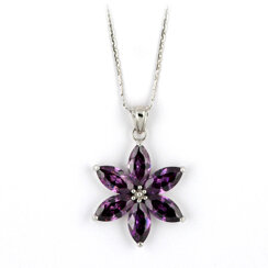 QUEEN DARK LAVENDER - silverhalsband