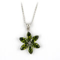 QUEEN DARK OLIVE - silverhalsband