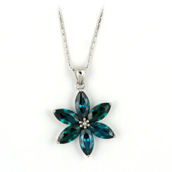 QUEEN EMERALD GREEN - silverhalsband