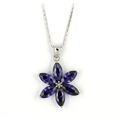 QUEEN TANZANITE - silverhalsband