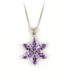QUEEN LIGHT AMETHYST - silverhalsband