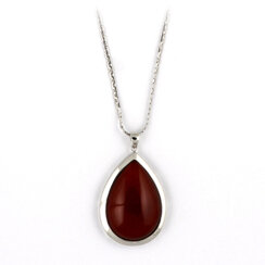 ELEGANT RÖD - silverhalsband
