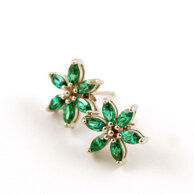 QUEEN EMERALD GREEN - silverörhänge
