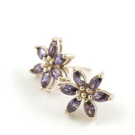 QUEEN TANZANITE - silverörhänge